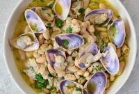 Rustic Spanish Clam and White Bean Pot